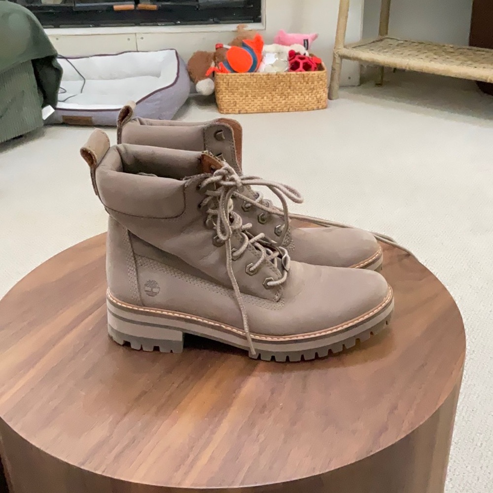 Taupe Timberland boots